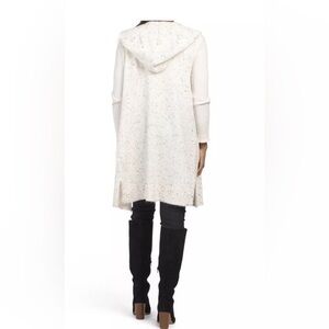VERVE AMI Cardigan Sweater Cream Heather Open Hooded Long Vest